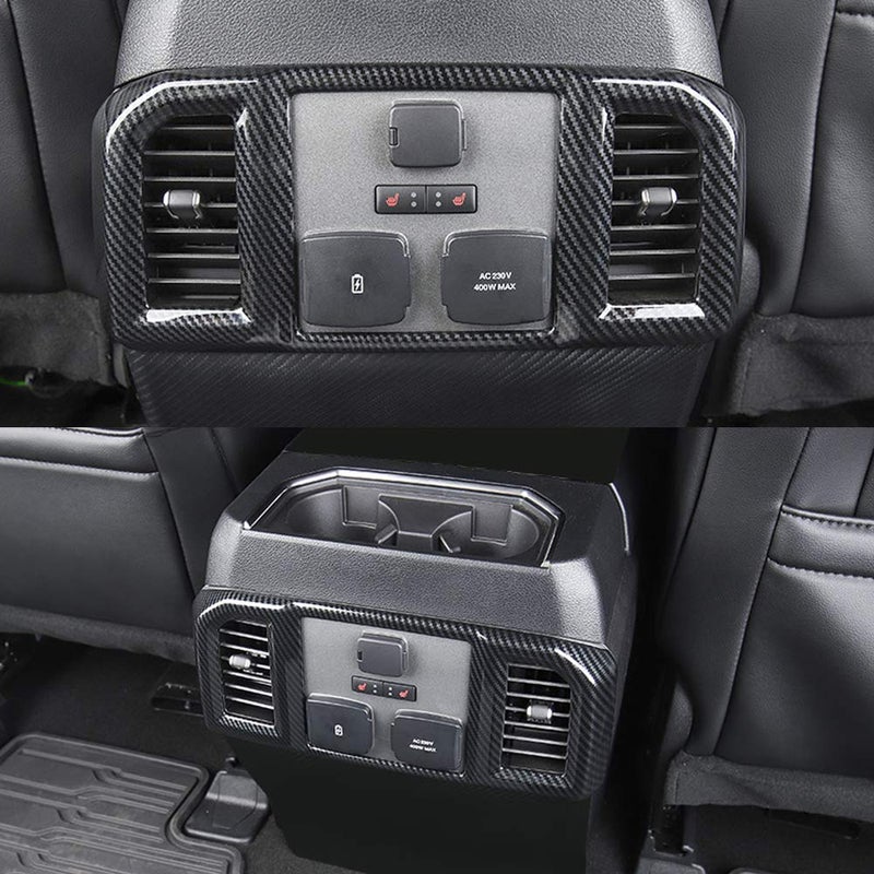Keptrim for F-150 ABS Carbon Fiber Rear Air Conditioning Vent Outlet Panel Trim for 2016 2017 2018 2019 2020 Ford F150, 1pc - Image 4